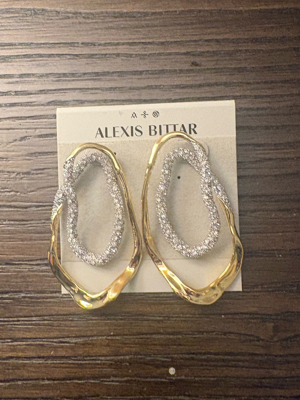 NEW Alexis Bittar Gold Double Loop Statement Earrings
